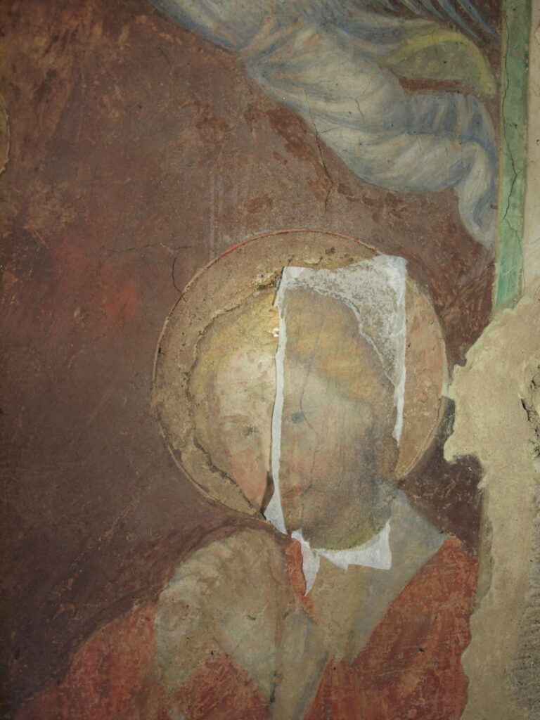 restauro degli affreschi prova di pulitura: 1 fase