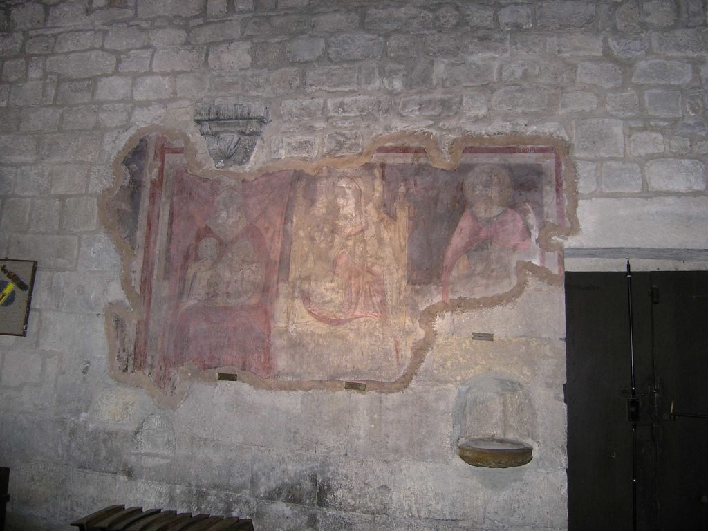 restauro degli affreschi madonna del latte prima del restauro