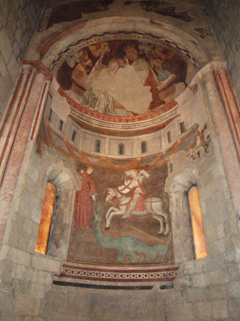 restauro degli affreschi affresco di san Giorgio e il Drago